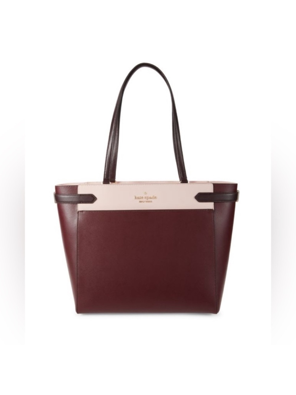 kate spade Burgundy, Blush & Dark Brown Leather Tote